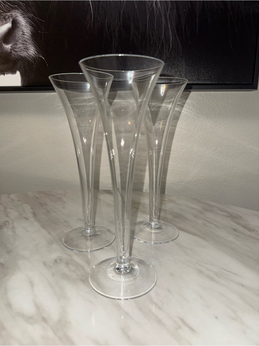 Colony Celebration Hollow Stem Champagne Flutes set of 3 vintage